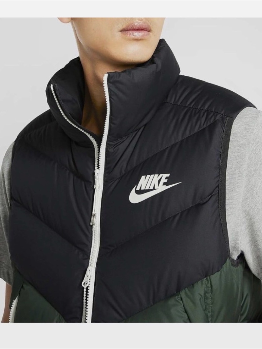 Nike Sportswear Windrunner Puffer Fill Down Vest black Green 2xl white logo